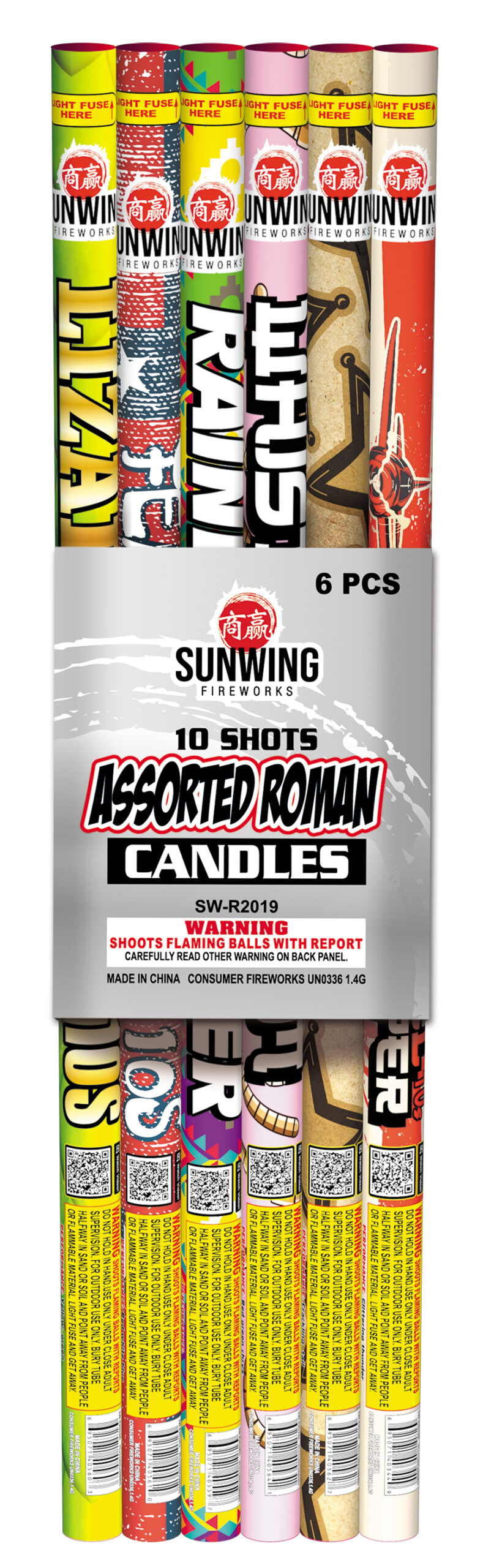 10 SHOTS ASSORTED ROMAN CANDLES – Sunwing Fireworks